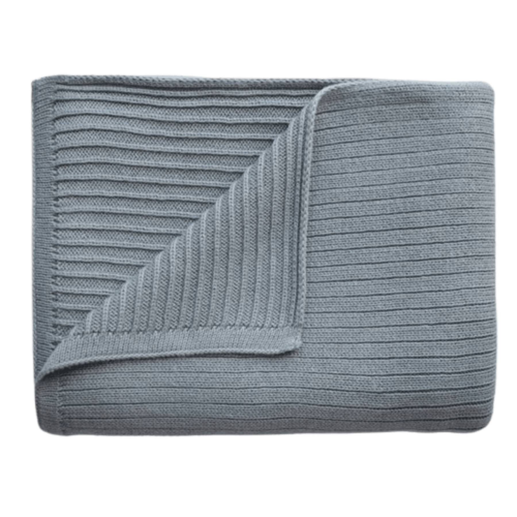 Mushie - Sleeping Bags, Blankets & Bed Bumpers - Knitted Baby Blanket - Ribbed Smoke - Tummy Time
