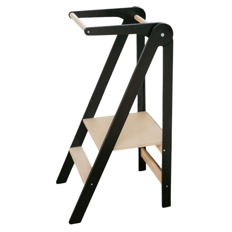 leg&go - Learning Towers - Foldable Learning Tower - Black - Tummy Time