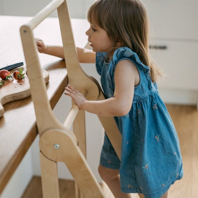 Leg&Go - Learning Towers - Foldable Learning Tower - Natural - Tummy Time