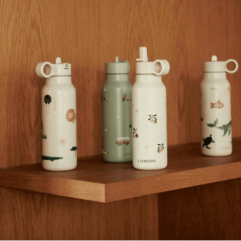 Liewood - Baby Bottles & Accessories - Falk Water Bottle 350 ml - Sea Creature / Sandy - Tummy Time