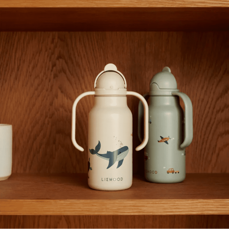 Liewood - Baby Bottles & Accessories - Kimmie Water Bottle 250 ml - Sea Creature / Sandy - Tummy Time