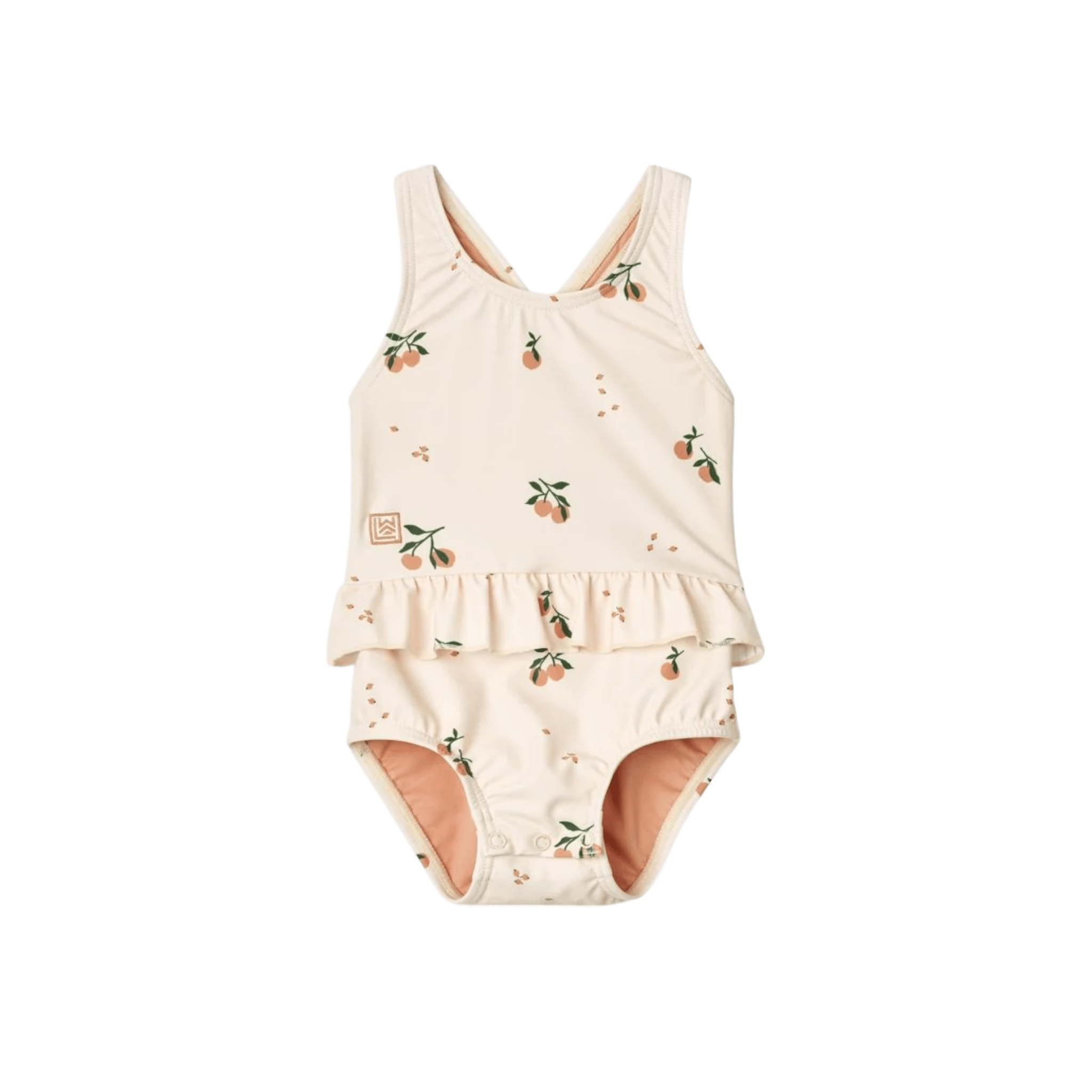 Liewood - Baby Swimwear - Amina Baby Printed Swimsuit - Peach / Sea Shell - Tummy Time