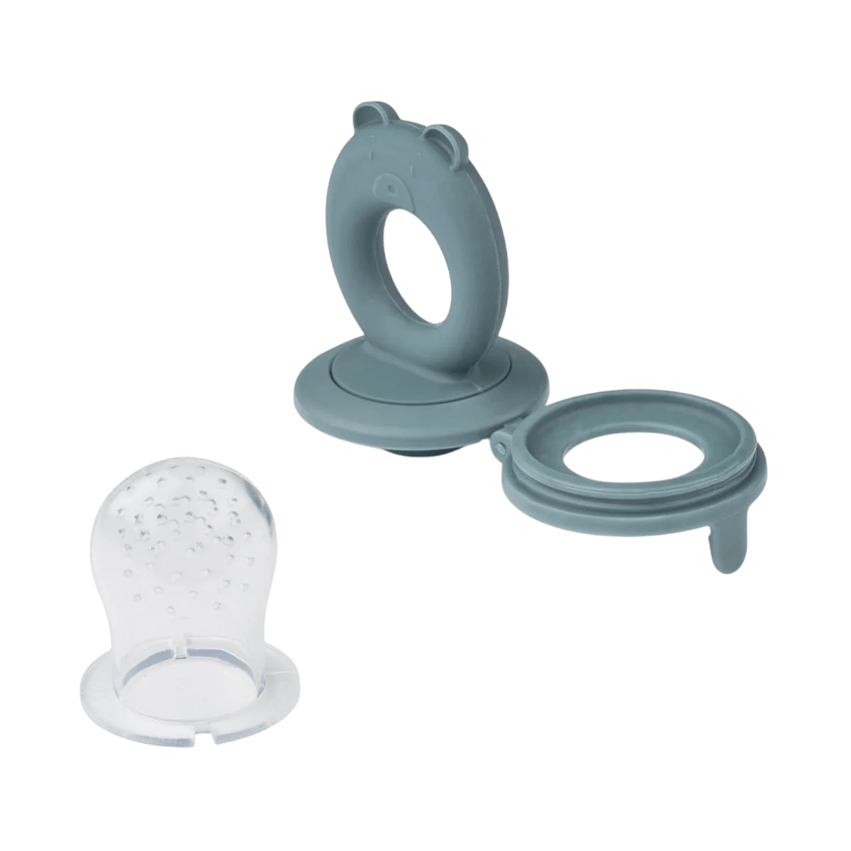 Liewood - Baby Tableware - 2 - Pack Miranda Bear Shape Food Feeder - Whale blue / Dove blue - Tummy Time