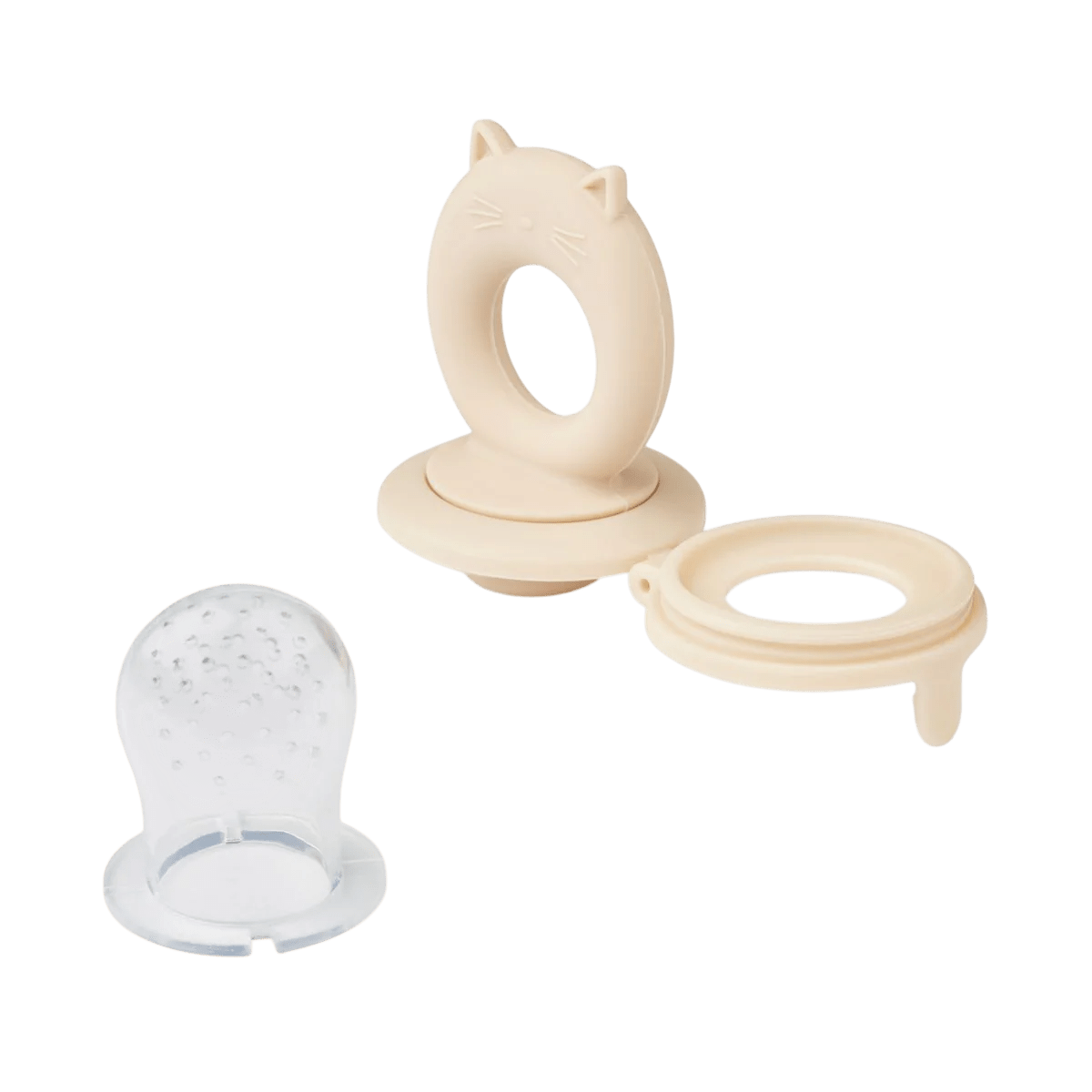 Liewood - Baby Tableware - 2 - Pack Miranda Cat Shape Food Feeder - Tuscany Rose / Apple Blossom - Tummy Time