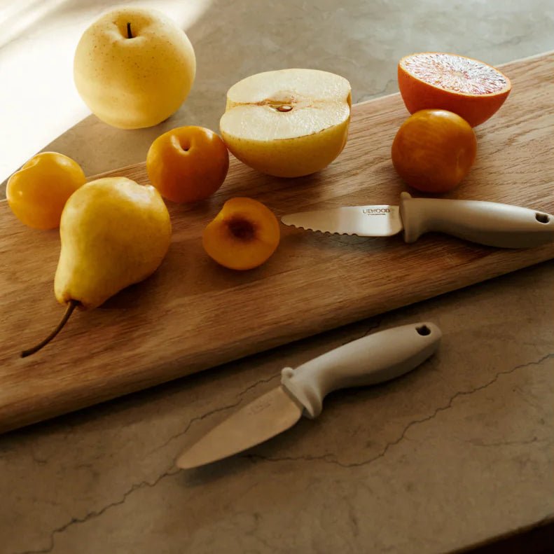 Liewood - Baby Tableware - 2 - Pack Perry Cutting Knife - Sandy - Tummy Time