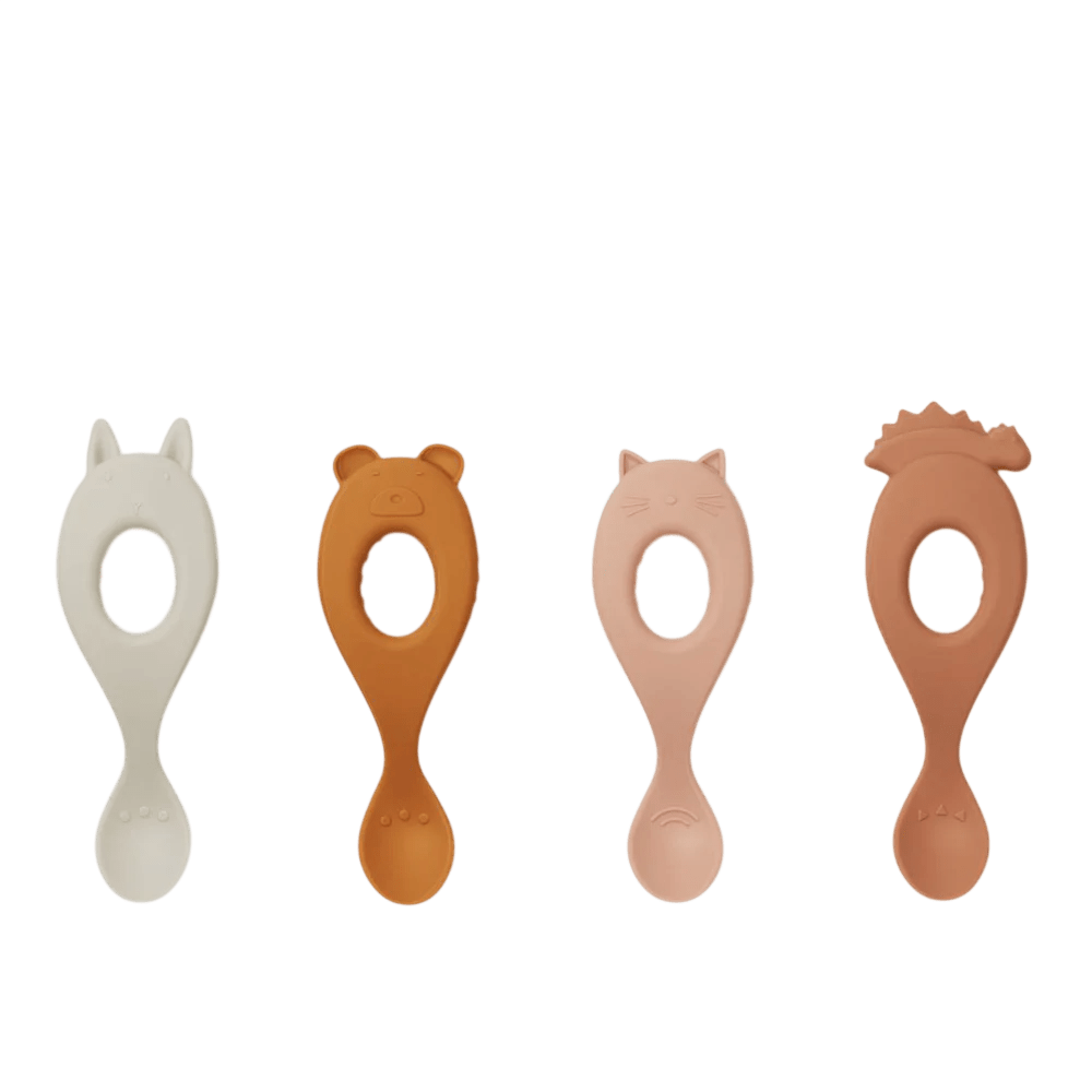 Liewood - Baby Tableware - 4 - Pack Liva Silicone Spoon - Rose Mix - Tummy Time