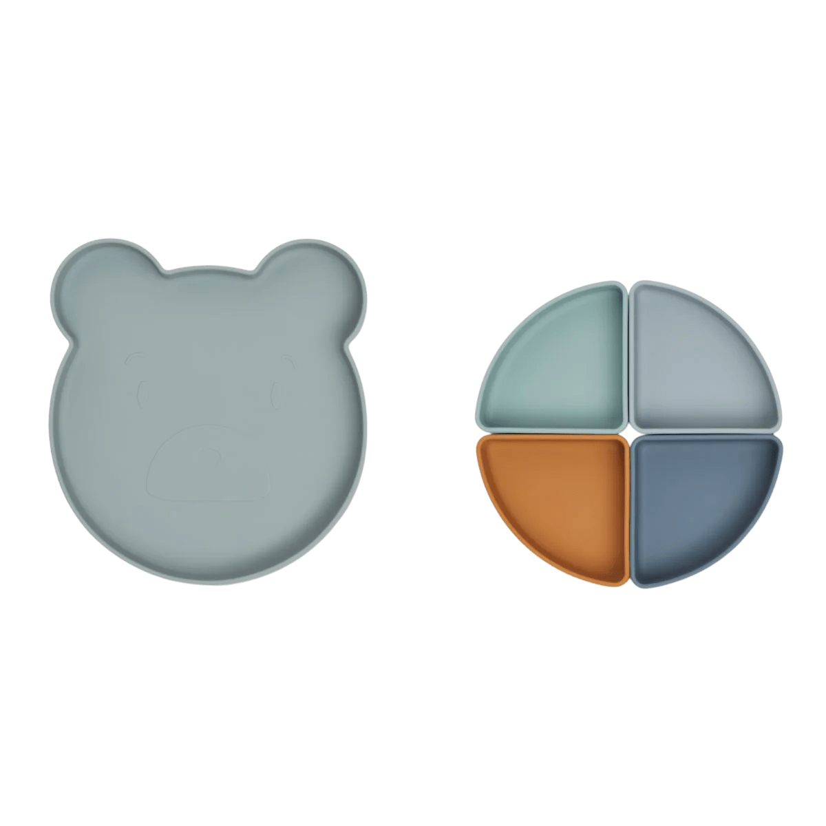 Liewood - Baby Tableware - Arne Divider Plate - Mr. Bear Blue Fog Multi Mix - Tummy Time