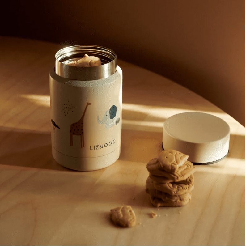 Liewood - Baby Tableware - Nadja Food Jar - Safari Sandy Mix - Tummy Time
