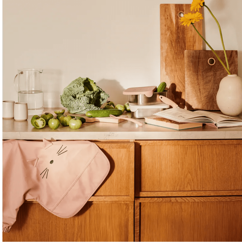 Liewood - Bibs - Merle Printed Cape Bib - Cat Tuscany Rose - Tummy Time