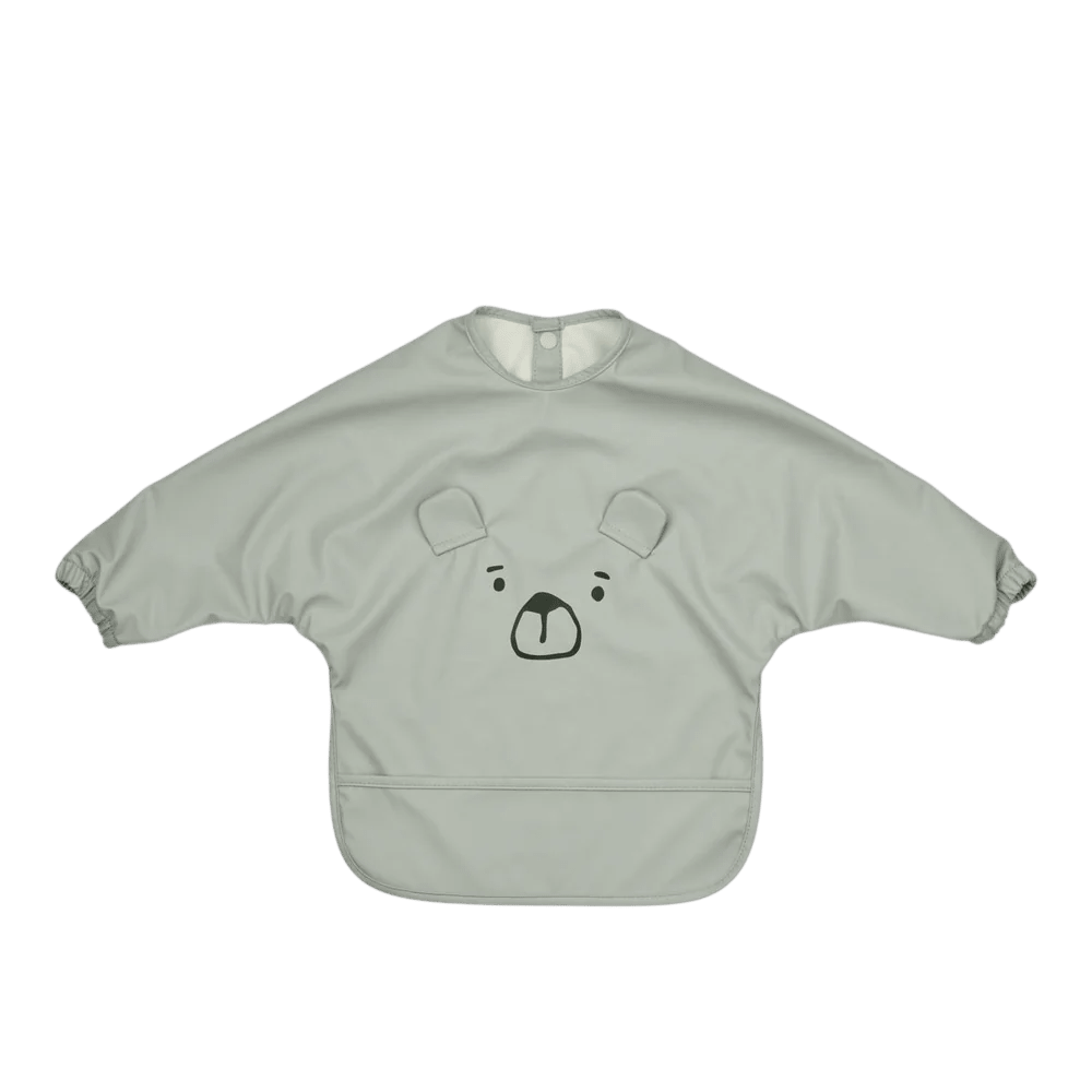 Liewood - Bibs - Merle Printed Cape Bib - Mr. Bear Dove Blue - Tummy Time