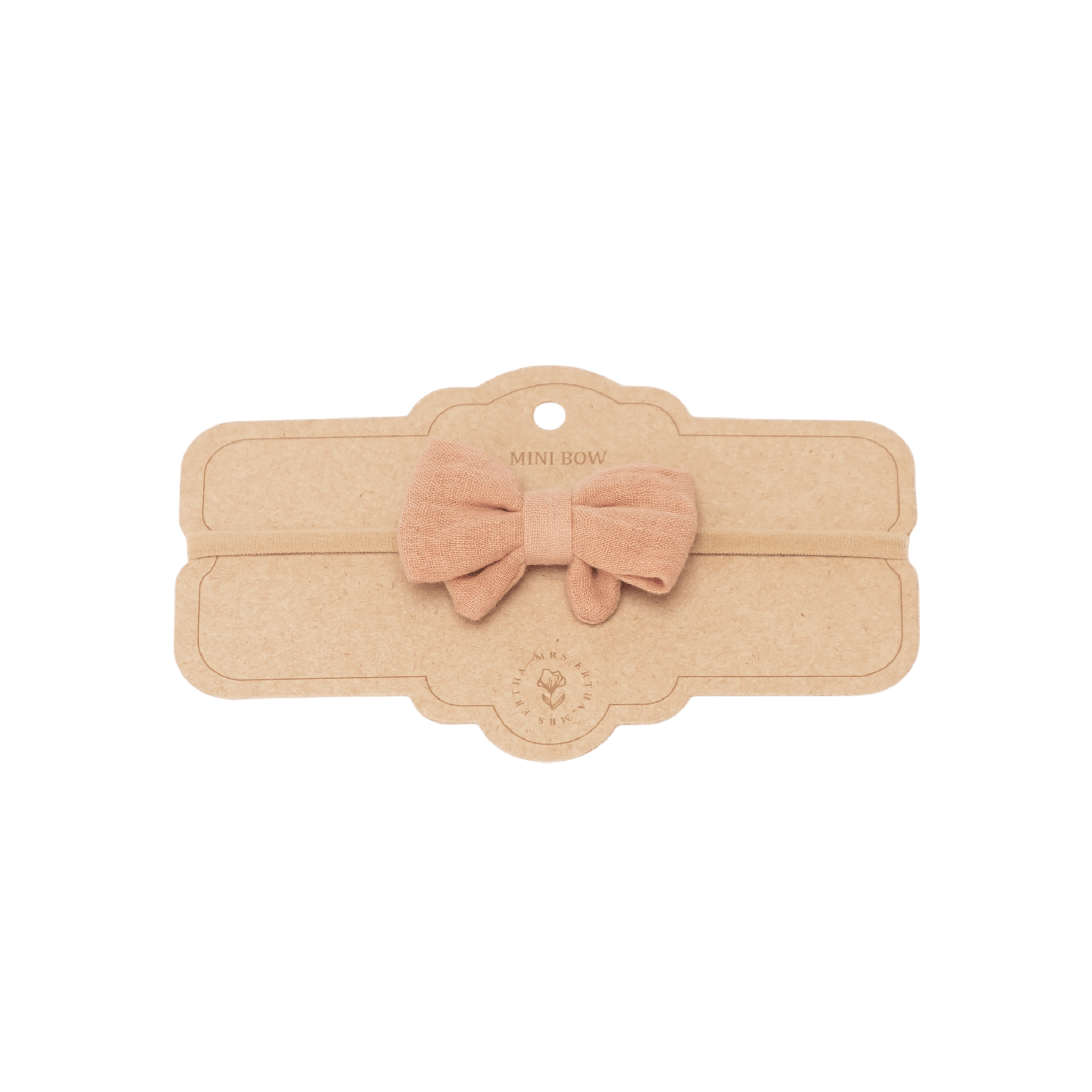 Mrs Ertha - Hair Accessories - Little Bow Headband - Blush - Tummy Time