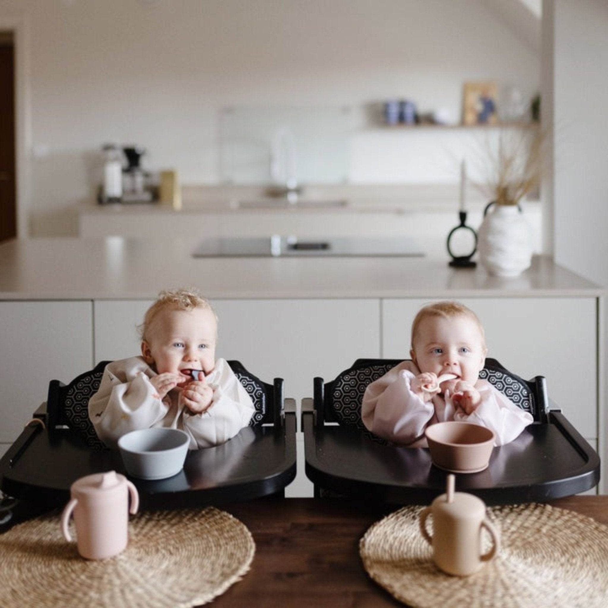 Mushie - Bibs - Long Sleeve Bib - Blush - Tummy Time