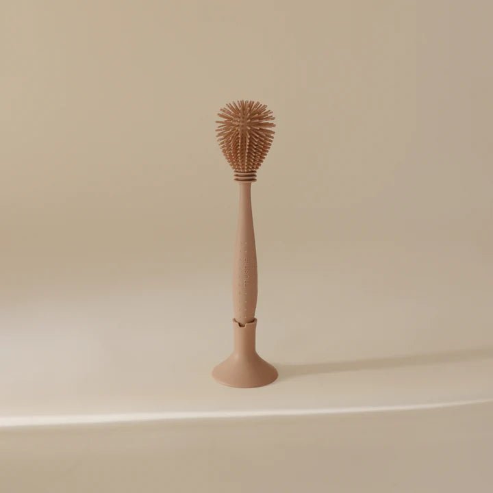 Mushie - Baby Bottles & Accessories - Silicone Baby Bottle Brush - Natural - Tummy Time