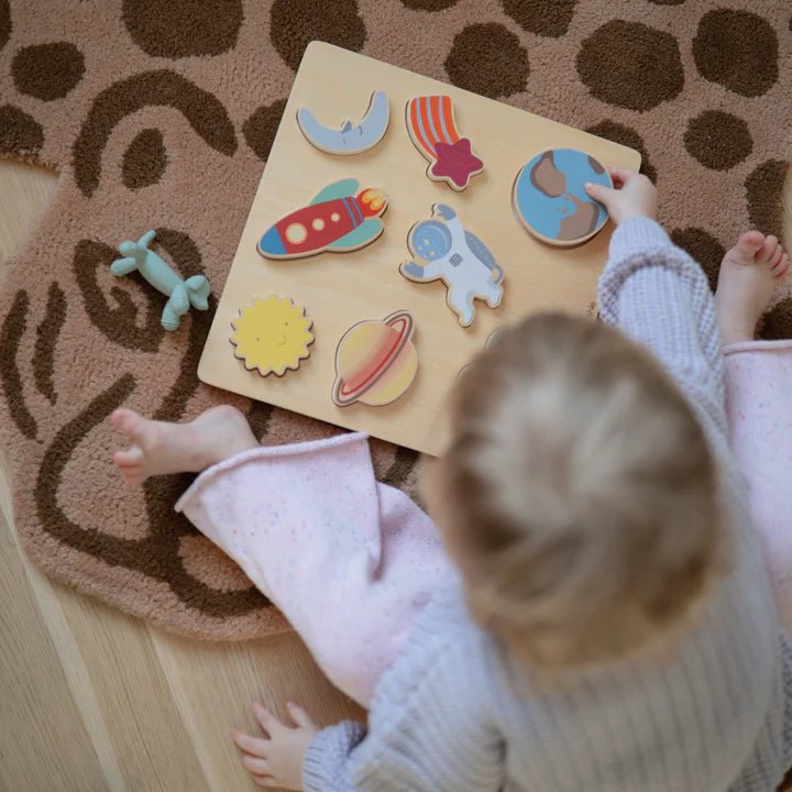 Mushie - Baby & Kids Puzzles - Wooden Puzzle - Space - Tummy Time