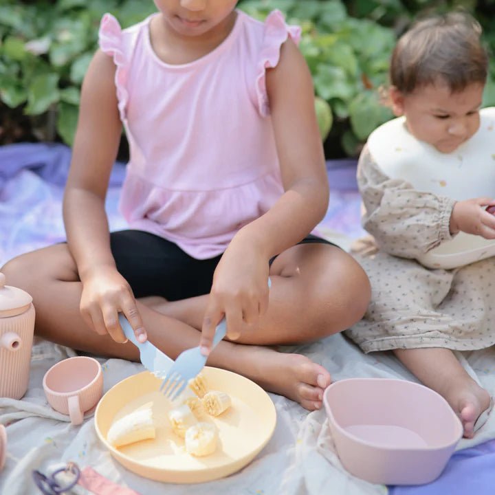 Mushie - Baby Tableware - 2 - Pack Dinner Bowl Square - Blush - Tummy Time