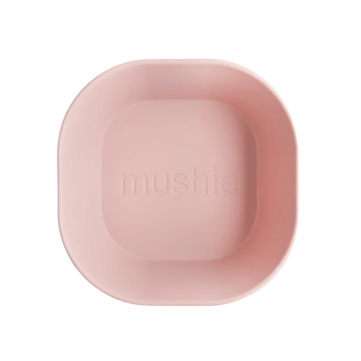 Mushie - Baby Tableware - 2 - Pack Dinner Bowl Square - Blush - Tummy Time