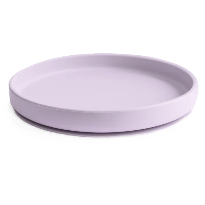 Mushie - Baby Tableware - Classic Silicone Suction Plate - Soft Lilac - Tummy Time