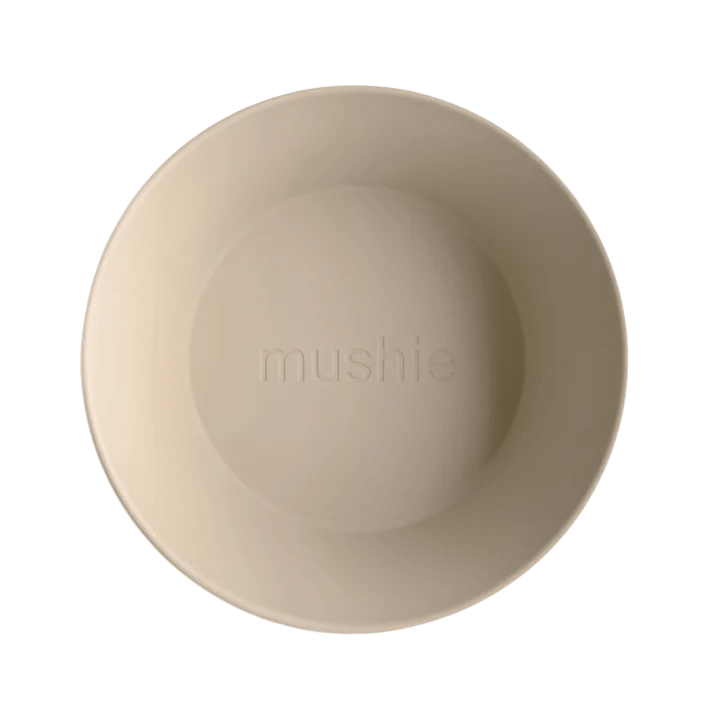 Mushie - Baby Tableware - Dinner Bowl Round - Vanilla - Tummy Time