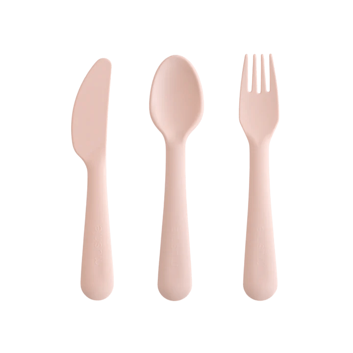 Mushie - Baby Tableware - Dinnerware Cutlery Set - Blush - Tummy Time