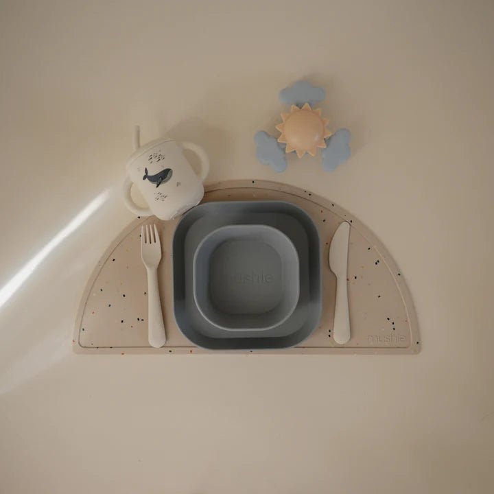 Mushie - Baby Tableware - Dinnerware Cutlery Set - Ivory - Tummy Time