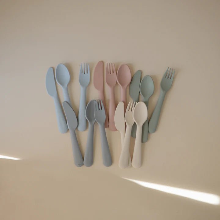 Mushie - Baby Tableware - Dinnerware Cutlery Set - Ivory - Tummy Time