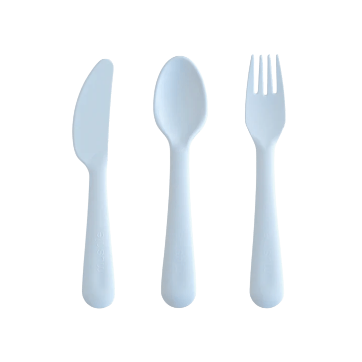 Mushie - Baby Tableware - Dinnerware Cutlery Set - Powder Blue - Tummy Time