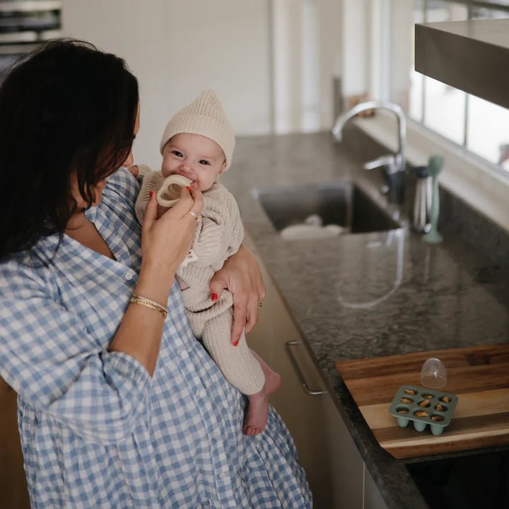 Mushie - Baby Tableware - Fresh Food Feeder Freezer Tray - Tradewinds - Tummy Time