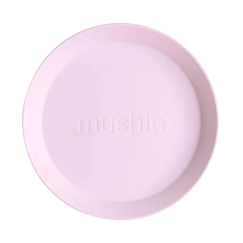 Mushie - Baby Tableware - Round Dinnerware Plates - Soft Lilac - Tummy Time