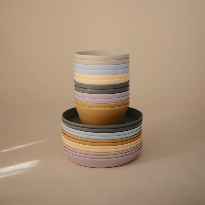 Mushie - Baby Tableware - Round Dinnerware Plates - Soft Lilac - Tummy Time