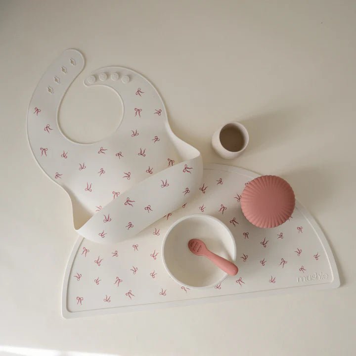 Mushie - Baby Tableware - Silicone Placemat - Bows - Tummy Time