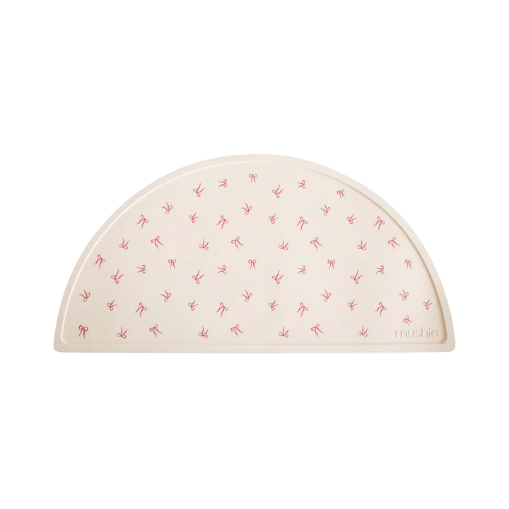 Mushie - Baby Tableware - Silicone Placemat - Bows - Tummy Time