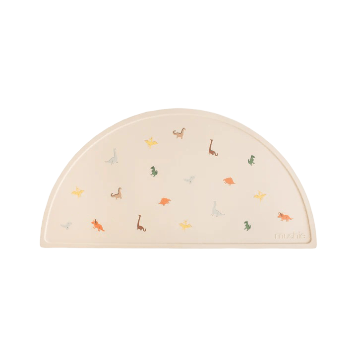 Mushie - Baby Tableware - Silicone Placemat - Dinosaurs - Tummy Time