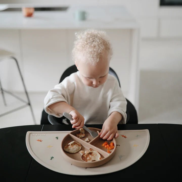 Mushie - Baby Tableware - Silicone Placemat - Dinosaurs - Tummy Time