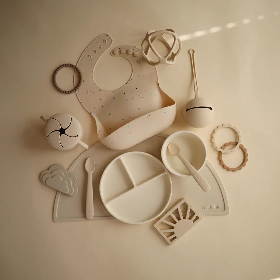 Mushie - Baby Tableware - Silicone Placemat - Shifting Sand - Tummy Time