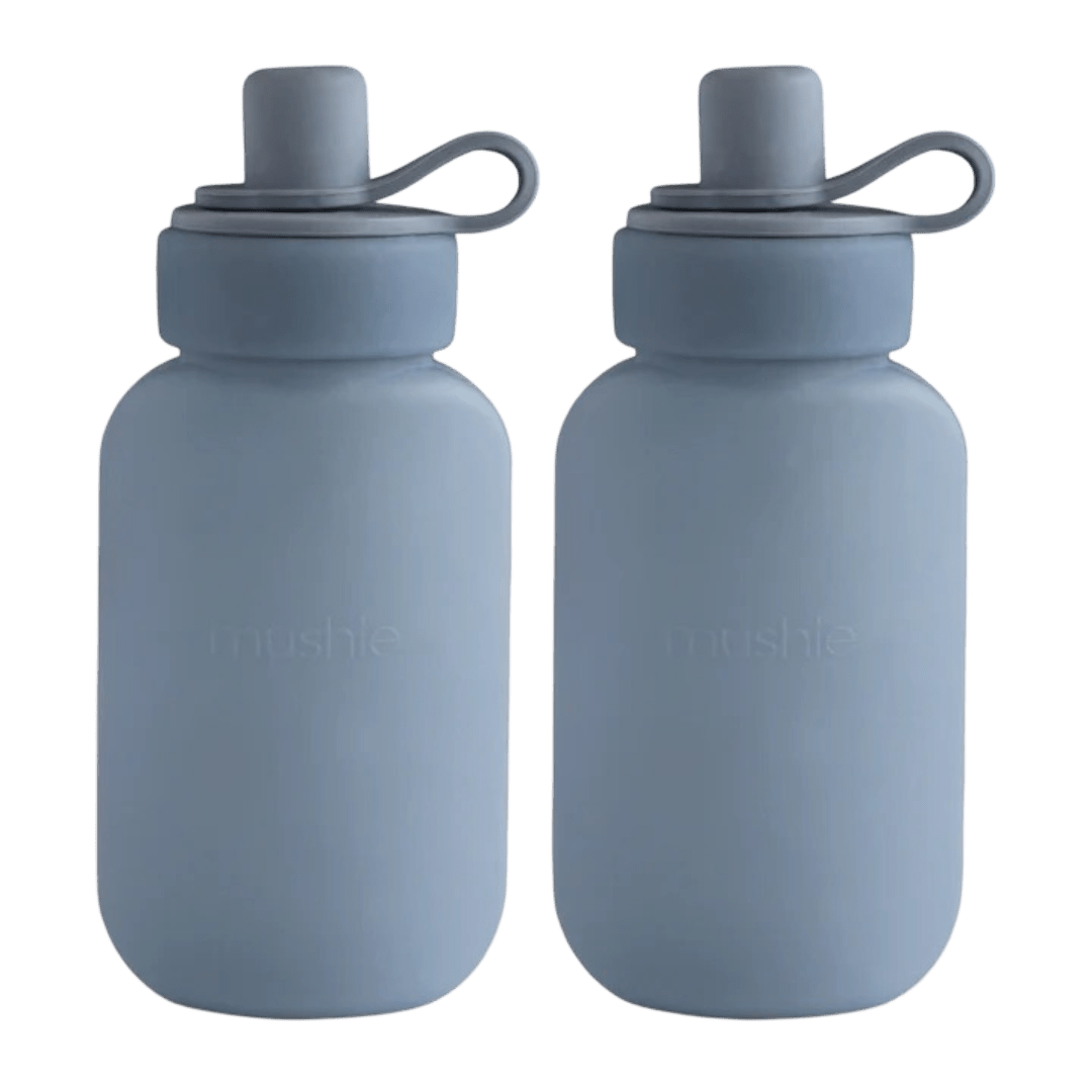 Mushie - Baby Tableware - Silicone Puree Pouch - Tradewinds - Tummy Time