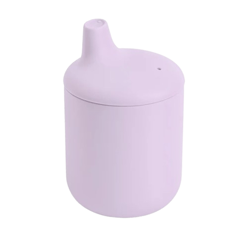 Mushie - Baby Tableware - Silicone Sippy Cup - Soft Lilac - Tummy Time