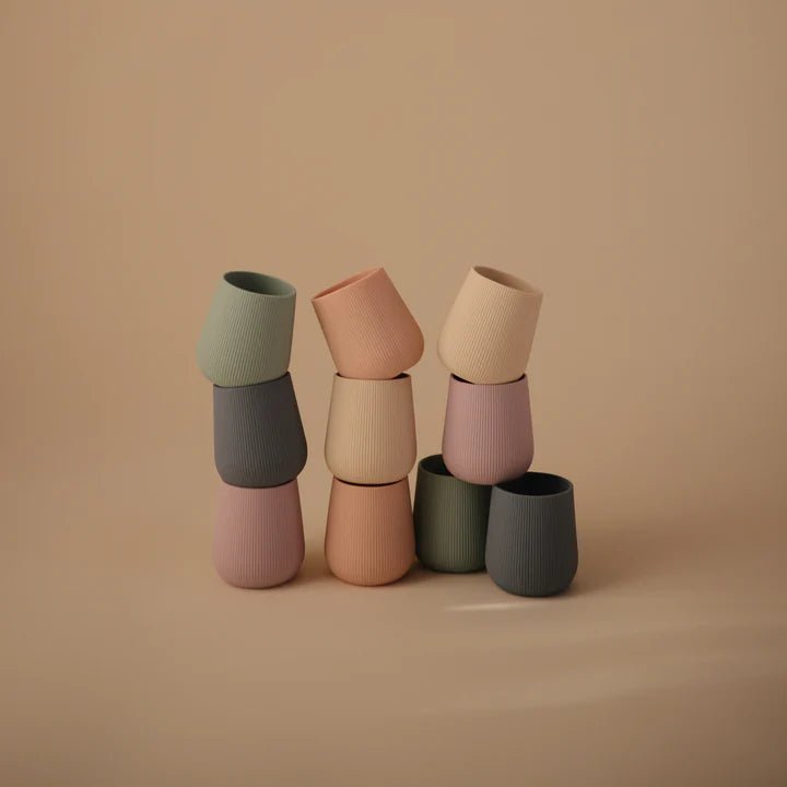 Mushie - Baby Tableware - Silicone Starter Cup - Shifting Sand - Tummy Time