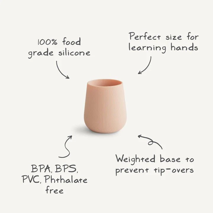 Mushie - Baby Tableware - Silicone Starter Cup - Shifting Sand - Tummy Time