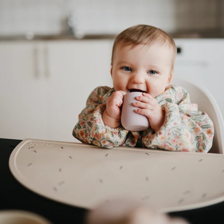 Mushie - Baby Tableware - Silicone Starter Cup - Soft Lilac - Tummy Time
