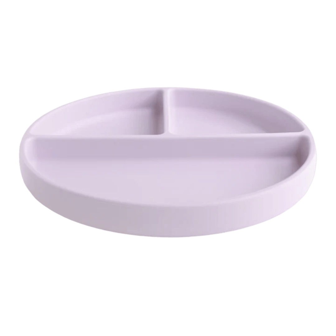 Mushie - Baby Tableware - Silicone Suction Plate - Soft Lilac - Tummy Time