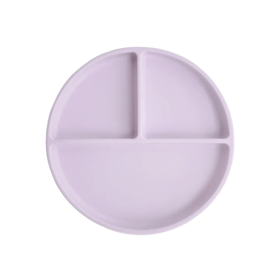 Mushie - Baby Tableware - Silicone Suction Plate - Soft Lilac - Tummy Time