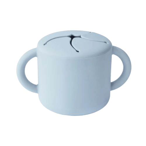 Mushie - Baby Tableware - Snack Cup - Powder Blue - Tummy Time