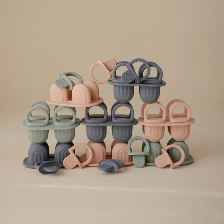 Mushie - Baby Tableware - Toddler Ice Pop Tray - Blush - Tummy Time