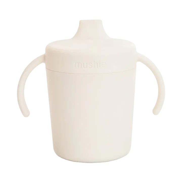 Mushie - Baby Tableware - Trainer Sippy Cup - Ivory - Tummy Time