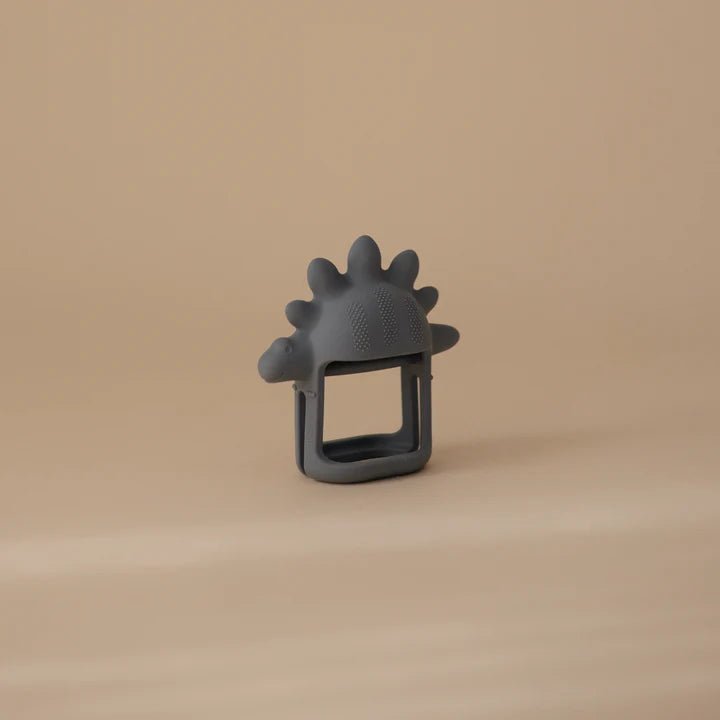 Mushie - Baby Teethers - No - Drop Dino Teether (Tradewinds) - Tummy Time
