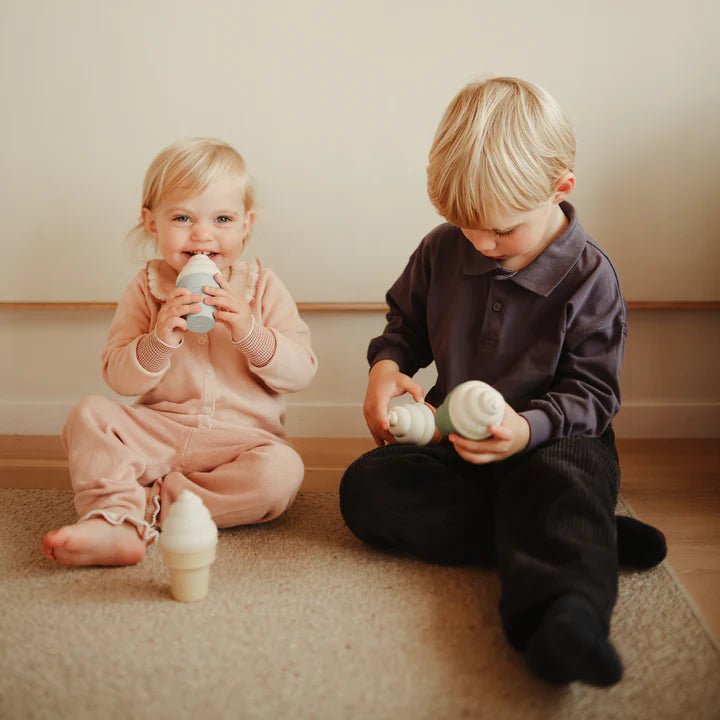 Mushie - Baby Toys & Rattles - Mix & Match Ice Cream Toy - Tummy Time