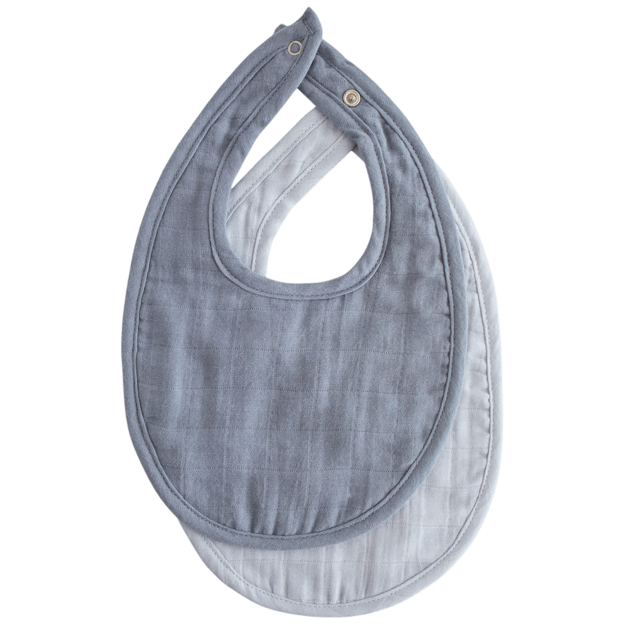 Mushie - Bibs - Muslin Bib - Blue/Tradewinds - Tummy Time