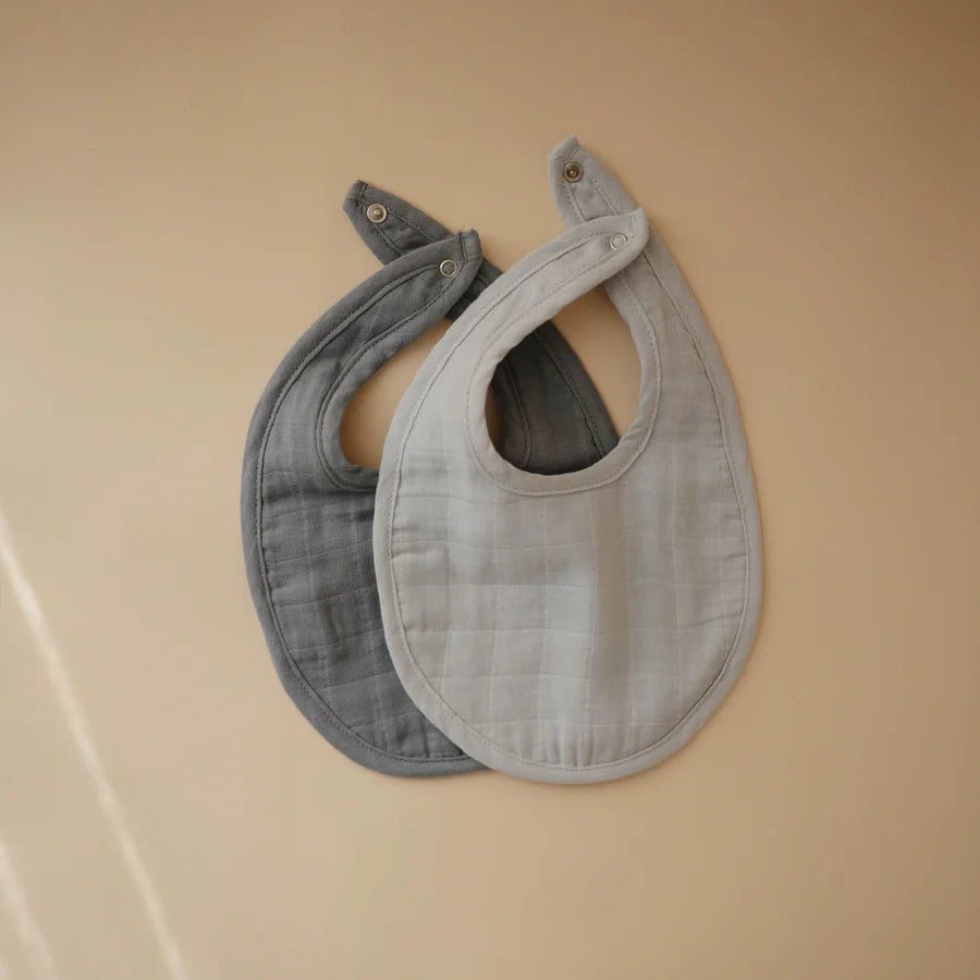Mushie - Bibs - Muslin Bib - Blue/Tradewinds - Tummy Time