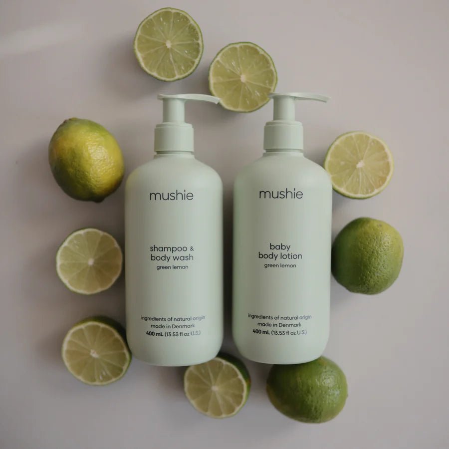 Mushie - Body & Hair Care - Baby Shampoo & Body Wash - Green Lemon - Tummy Time