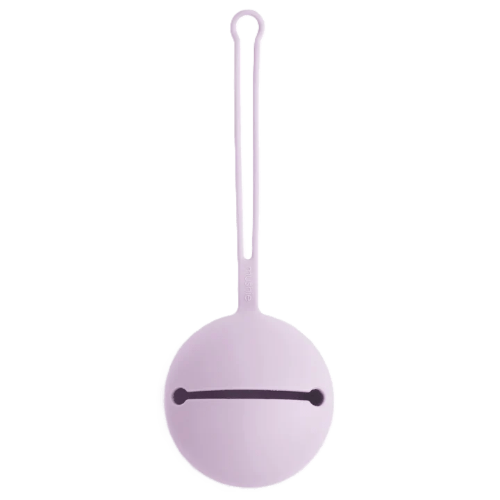 Mushie - Dummies, Pacifiers & Pacifiers Clips - Silicone Pacifier Case - Soft Lilac - Tummy Time